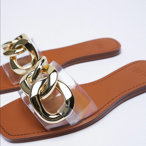 Gold Buckle Zara Flat Sandals